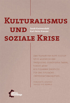 Buchcover Kulturalismus und soziale Krise | Sarah Kreimendahl | EAN 9783960420163 | ISBN 3-96042-016-1 | ISBN 978-3-96042-016-3