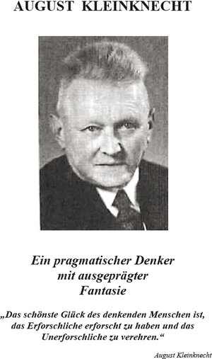 Buchcover August Kleinknecht | Werner A.H. Ensinger | EAN 9783961038442 | ISBN 3-96103-844-9 | ISBN 978-3-96103-844-2