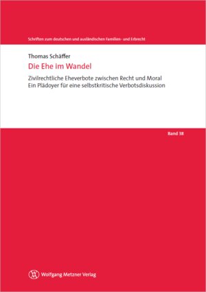 Buchcover Die Ehe im Wandel | Thomas Schäffer | EAN 9783961171415 | ISBN 3-96117-141-6 | ISBN 978-3-96117-141-5