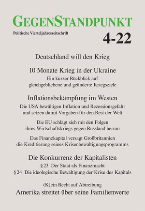Buchcover GegenStandpunkt 4-22  | EAN 9783962214678 | ISBN 3-96221-467-4 | ISBN 978-3-96221-467-8