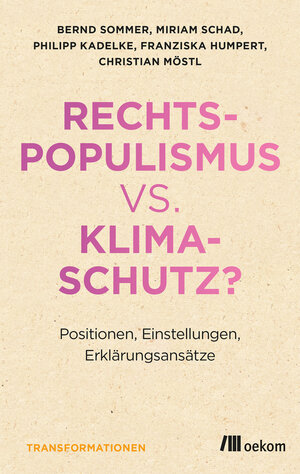 Buchcover Rechtspopulismus vs. Klimaschutz? | Bernd Sommer | EAN 9783962383602 | ISBN 3-96238-360-3 | ISBN 978-3-96238-360-2