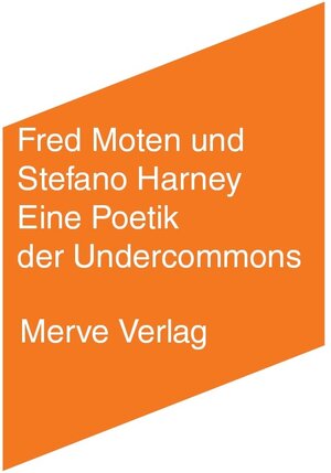 Buchcover Eine Poetik der Undercommons | Fred Moten | EAN 9783962730314 | ISBN 3-96273-031-1 | ISBN 978-3-96273-031-4