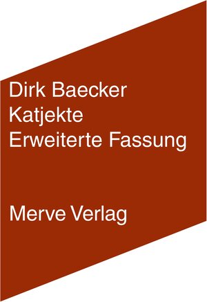 Buchcover Katjekte | Dirk Baecker | EAN 9783962730604 | ISBN 3-96273-060-5 | ISBN 978-3-96273-060-4