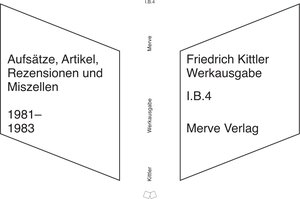 Buchcover Werkausgabe | Friedrich Kittler | EAN 9783962735715 | ISBN 3-96273-571-2 | ISBN 978-3-96273-571-5