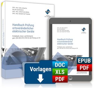 Buchcover Handbuch Prüfung ortsveränderlicher elektrischer Geräte | Karl Donath | EAN 9783963142666 | ISBN 3-96314-266-9 | ISBN 978-3-96314-266-6