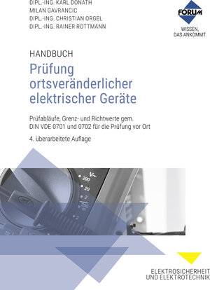 Buchcover Handbuch Prüfung ortsveränderlicher elektrischer Geräte | Karl Donath | EAN 9783963146183 | ISBN 3-96314-618-4 | ISBN 978-3-96314-618-3