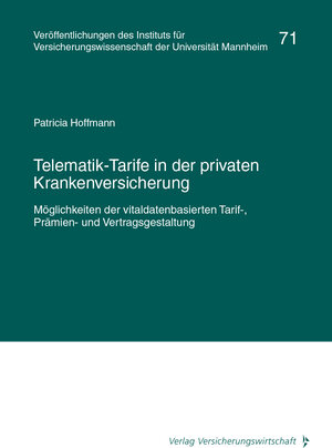 Buchcover Telematik-Tarife in der privaten Krankenversicherung | Patricia Hoffmann | EAN 9783963293931 | ISBN 3-96329-393-4 | ISBN 978-3-96329-393-1