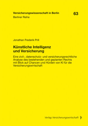 Buchcover Künstliche Intelligenz und Versicherung | Jonathan Prill | EAN 9783963294976 | ISBN 3-96329-497-3 | ISBN 978-3-96329-497-6