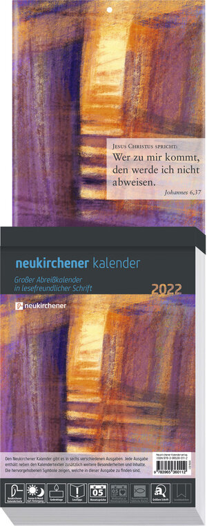 Buchcover Neukirchener Kalender 2022 - Großer Abreißkalender in lesefreundlicher Schrift  | EAN 9783965360211 | ISBN 3-96536-021-3 | ISBN 978-3-96536-021-1