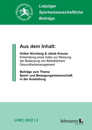 Buchcover Leipziger Sportwissenschaftliche Beiträge  | EAN 9783965434035 | ISBN 3-96543-403-9 | ISBN 978-3-96543-403-5