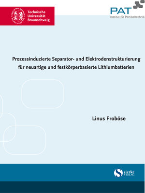 Buchcover Prozessinduzierte Separator- und Elektrodenstrukturierung für neuartige und festkorperbasierte Lithiumbatterien | Linus Froböse | EAN 9783965480780 | ISBN 3-96548-078-2 | ISBN 978-3-96548-078-0