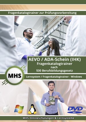 Buchcover MHS - AEVO/ADA-Schein nach §30 BBiG - Fragenkatalogtrainer IHK (Windows) | Thomas Mueller | EAN 9783966179669 | ISBN 3-96617-966-0 | ISBN 978-3-96617-966-9