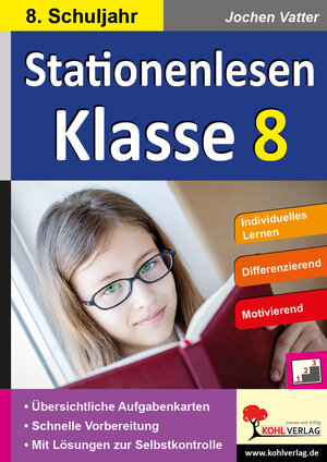 Buchcover Stationenlesen Klasse 8 | Jochen Vatter | EAN 9783966240659 | ISBN 3-96624-065-3 | ISBN 978-3-96624-065-9