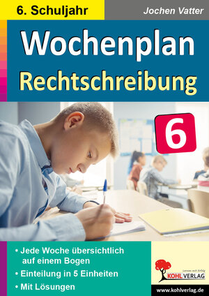 Buchcover Wochenplan Rechtschreibung / Klasse 6 | Jochen Vatter | EAN 9783966242127 | ISBN 3-96624-212-5 | ISBN 978-3-96624-212-7