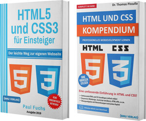 Buchcover HTML5 und CSS3 für Einsteiger + HTML und CSS Kompendium (Hardcover) | Paul Fuchs | EAN 9783966459785 | ISBN 3-96645-978-7 | ISBN 978-3-96645-978-5