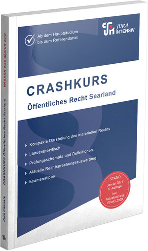 Buchcover CRASHKURS Öffentliches Recht - Saarland | Dirk Kues | EAN 9783967120899 | ISBN 3-96712-089-9 | ISBN 978-3-96712-089-9