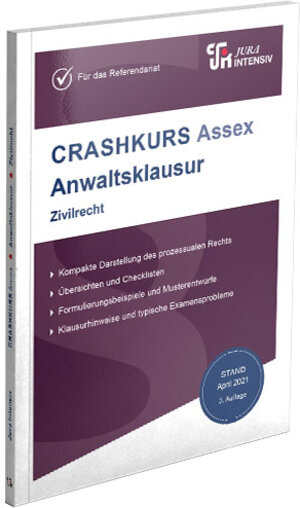 Buchcover CRASHKURS Assex Anwaltsklausur | Oliver Soltner | EAN 9783967120936 | ISBN 3-96712-093-7 | ISBN 978-3-96712-093-6