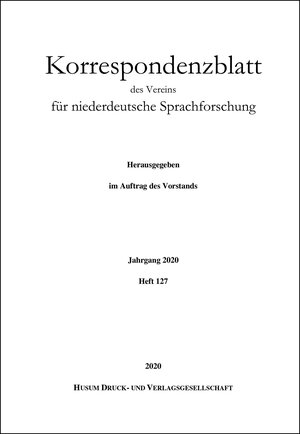 Buchcover Korrespondenzblatt des Vereins für niederdeutsche Sprachforschung  | EAN 9783967170108 | ISBN 3-96717-010-1 | ISBN 978-3-96717-010-8
