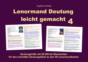 Buchcover Lenormand Deutung leicht gemacht 4 | Angelina Schulze | EAN 9783967381924 | ISBN 3-96738-192-7 | ISBN 978-3-96738-192-4