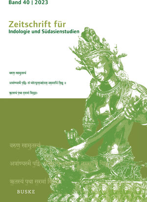 Buchcover Zeitschrift für Indologie und Südasienstudien  | EAN 9783967694130 | ISBN 3-96769-413-5 | ISBN 978-3-96769-413-0