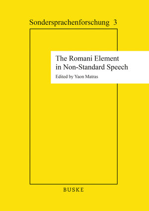 Buchcover The Romani Element in Non-Standard Speech  | EAN 9783967698879 | ISBN 3-96769-887-4 | ISBN 978-3-96769-887-9