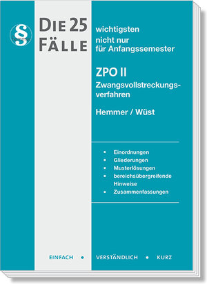 Buchcover eBook Die 25 wichtigsten Faelle Zivilprozessordnung II | Karl-Edmund Hemmer | EAN 9783968380537 | ISBN 3-96838-053-3 | ISBN 978-3-96838-053-7