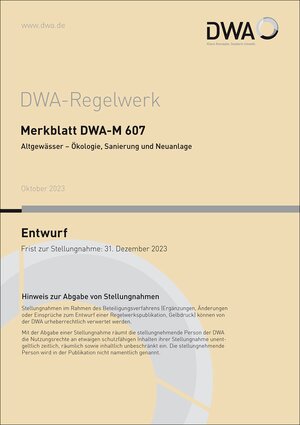 Buchcover Merkblatt DWA-M 607 Altgewässer - Ökologie, Sanierung und Neuanlage (Entwurf)  | EAN 9783968626116 | ISBN 3-96862-611-7 | ISBN 978-3-96862-611-6