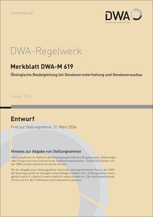 Buchcover Merkblatt DWA-M 619 Ökologische Baubegleitung bei Gewässerunterhaltung und -ausbau (Entwurf)  | EAN 9783968626505 | ISBN 3-96862-650-8 | ISBN 978-3-96862-650-5