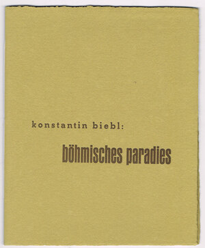 Buchcover Böhmisches Paradies | Konstantin Biebl | EAN 9783980585125 | ISBN 3-9805851-2-3 | ISBN 978-3-9805851-2-5