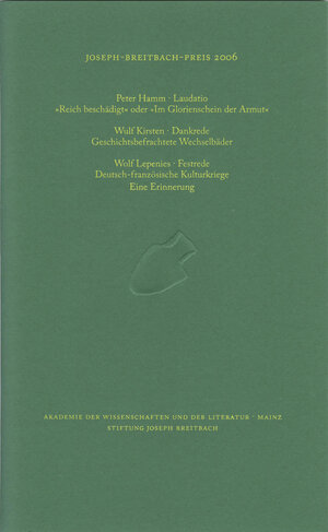 Buchcover Joseph-Breitbach-Preis 2006  | EAN 9783980733571 | ISBN 3-9807335-7-2 | ISBN 978-3-9807335-7-1