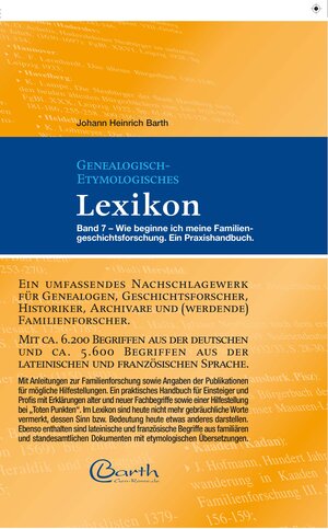 Buchcover Genealogisch-Etymologisches Lexikon  | EAN 9783981148473 | ISBN 3-9811484-7-9 | ISBN 978-3-9811484-7-3