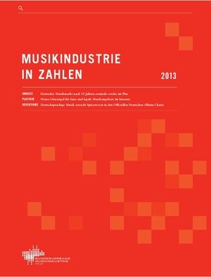 Buchcover Musikindustrie in Zahlen 2013  | EAN 9783981286854 | ISBN 3-9812868-5-5 | ISBN 978-3-9812868-5-4