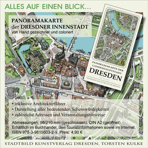 Buchcover Panoramakarte der Landeshauptstadt Dresden  | EAN 9783981560329 | ISBN 3-9815603-2-9 | ISBN 978-3-9815603-2-9