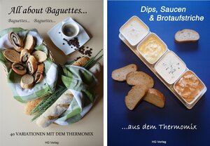 Buchcover Set 2 Bücher: All about Baguettes 40 Rez. + Dips, Saucen & Brotaufstriche 50 Rez. | Anja Gundlach | EAN 9783981688115 | ISBN 3-9816881-1-2 | ISBN 978-3-9816881-1-5