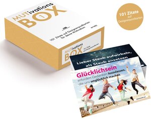 Buchcover MUTivationsbox - 101 Zitate auf Designerpostkarten für deine Motivation | Dirk Schmidt | EAN 9783981751215 | ISBN 3-9817512-1-3 | ISBN 978-3-9817512-1-5