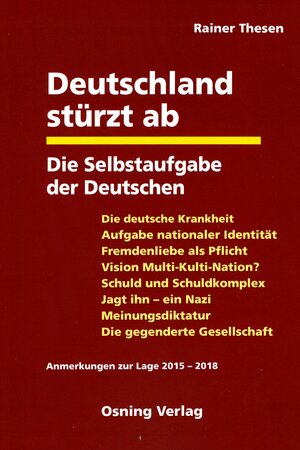 Buchcover Deutschland stürzt ab | Rainer Thesen | EAN 9783981973808 | ISBN 3-9819738-0-1 | ISBN 978-3-9819738-0-8