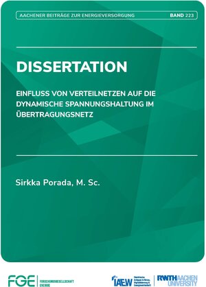 Buchcover Einfluss von Verteilnetzen auf die dynamische Spannungshaltung im Übertragungsnetz | Sirkka Porada | EAN 9783982336275 | ISBN 3-9823362-7-9 | ISBN 978-3-9823362-7-5