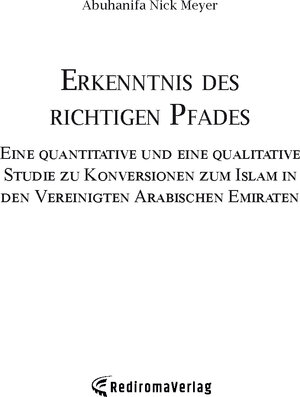 Buchcover Erkenntnis des richtigen Pfades | Abuhanifa Nick Meyer | EAN 9783985273423 | ISBN 3-98527-342-1 | ISBN 978-3-98527-342-3