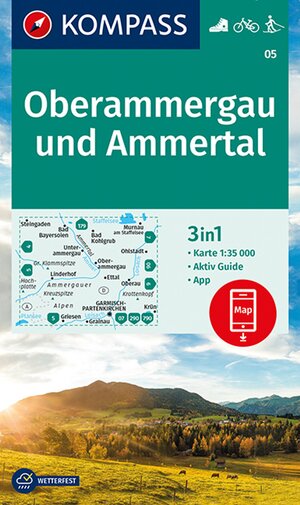 Buchcover KOMPASS Wanderkarte 05 Oberammergau und Ammertal 1:35.000  | EAN 9783990442708 | ISBN 3-99044-270-8 | ISBN 978-3-99044-270-8