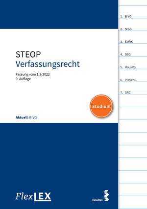 Buchcover FlexLex STEOP Verfassungsrecht | Studium  | EAN 9783990712306 | ISBN 3-99071-230-6 | ISBN 978-3-99071-230-6