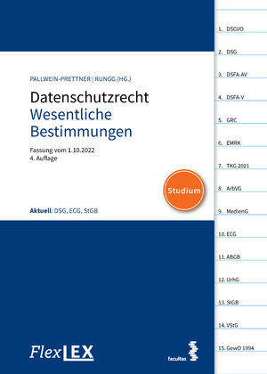 Buchcover FlexLex Datenschutzrecht - Wesentliche Bestimmungen | Studium  | EAN 9783990712467 | ISBN 3-99071-246-2 | ISBN 978-3-99071-246-7