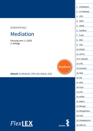 Buchcover FlexLex Mediation | Studium  | EAN 9783990712474 | ISBN 3-99071-247-0 | ISBN 978-3-99071-247-4
