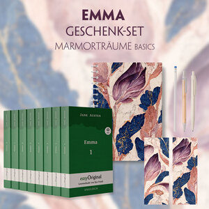 Buchcover Emma Geschenkset - 8 Bücher (Softcover + Audio-Online) + Marmorträume Schreibset Basics | Jane Austen | EAN 9783991128540 | ISBN 3-99112-854-3 | ISBN 978-3-99112-854-0