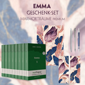 Buchcover Emma Geschenkset - 8 Bücher (Softcover + Audio-Online) + Marmorträume Schreibset Premium | Jane Austen | EAN 9783991128557 | ISBN 3-99112-855-1 | ISBN 978-3-99112-855-7