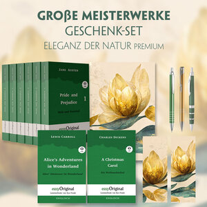Buchcover Große Meisterwerke Geschenkset - 8 Bücher (Softcover+ Audio-Online) + Eleganz der Natur Schreibset Premium | Jane Austen | EAN 9783991128731 | ISBN 3-99112-873-X | ISBN 978-3-99112-873-1