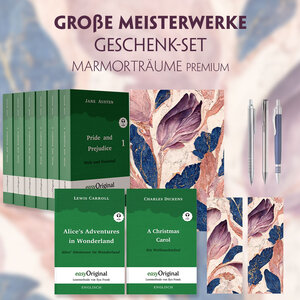 Buchcover Große Meisterwerke Geschenkset - 8 Bücher (Softcover+ Audio-Online) + Marmorträume Schreibset Premium | Jane Austen | EAN 9783991128755 | ISBN 3-99112-875-6 | ISBN 978-3-99112-875-5