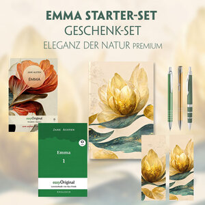 Buchcover Emma Starter-Paket Geschenkset 2 Bücher (mit Audio-Online) + Eleganz der Natur Schreibset Premium | Jane Austen | EAN 9783991129059 | ISBN 3-99112-905-1 | ISBN 978-3-99112-905-9