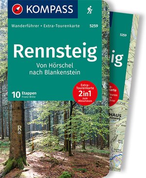Buchcover KOMPASS Wanderführer Rennsteig | Franz wille | EAN 9783991211549 | ISBN 3-99121-154-8 | ISBN 978-3-99121-154-9