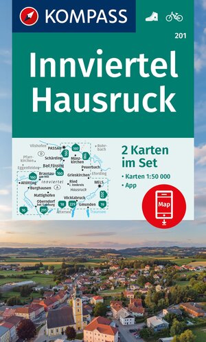 Buchcover KOMPASS Wanderkarten-Set 201 Innviertel, Hausruck (2 Karten) 1:50.000  | EAN 9783991540120 | ISBN 3-99154-012-6 | ISBN 978-3-99154-012-0