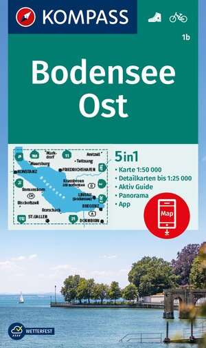 Buchcover KOMPASS Wanderkarte 1b Bodensee Ost 1:50.000  | EAN 9783991542315 | ISBN 3-99154-231-5 | ISBN 978-3-99154-231-5